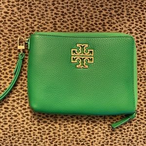 Tory Burch green clutch